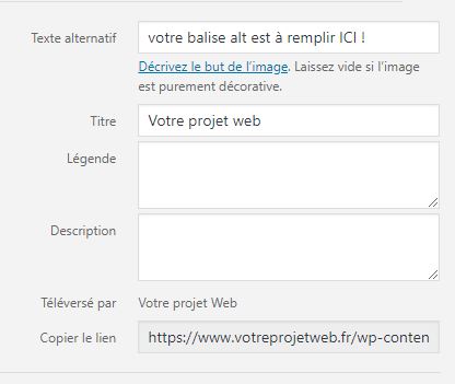 balise alt wordpress votre projet web